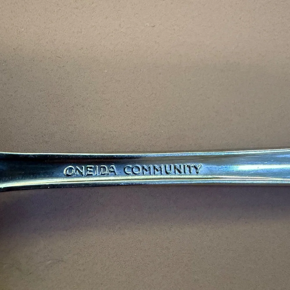 Oneida Community Clarette Stainless Steel Set 2 Place/Oval Soup Spoon 6 7/8 in